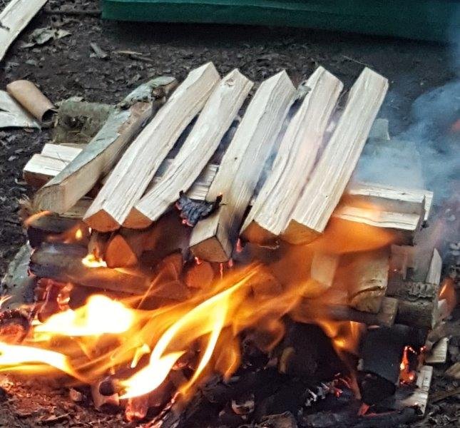 Cabin camp fire bushcraft | Rewilding Adventures